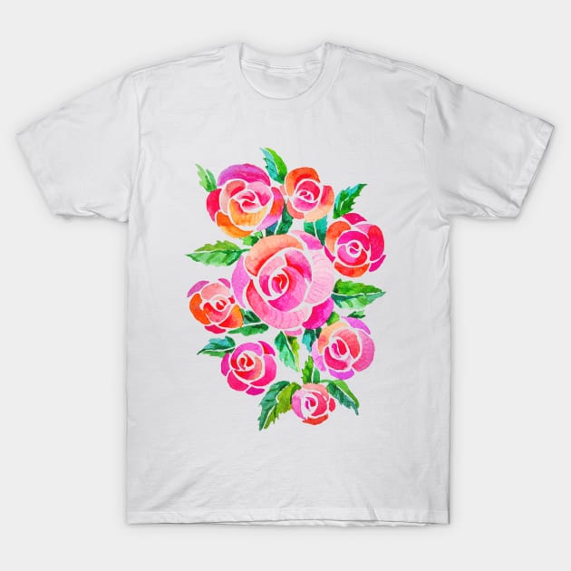 watercolor vintage roses T-Shirt by ativka